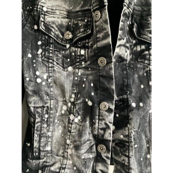Girl’s Splattered Denim‎ Jean Jacket Size 14-16 - Picture 5 of 12